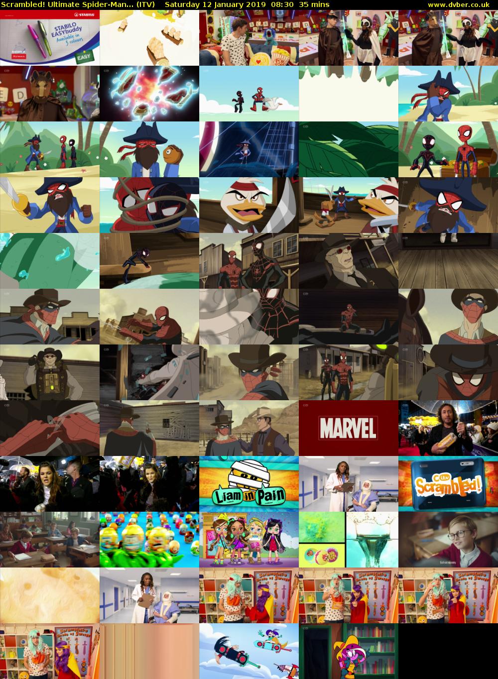 Scrambled! Ultimate Spider-Man... (ITV) Saturday 12 January 2019 08:30 - 09:05