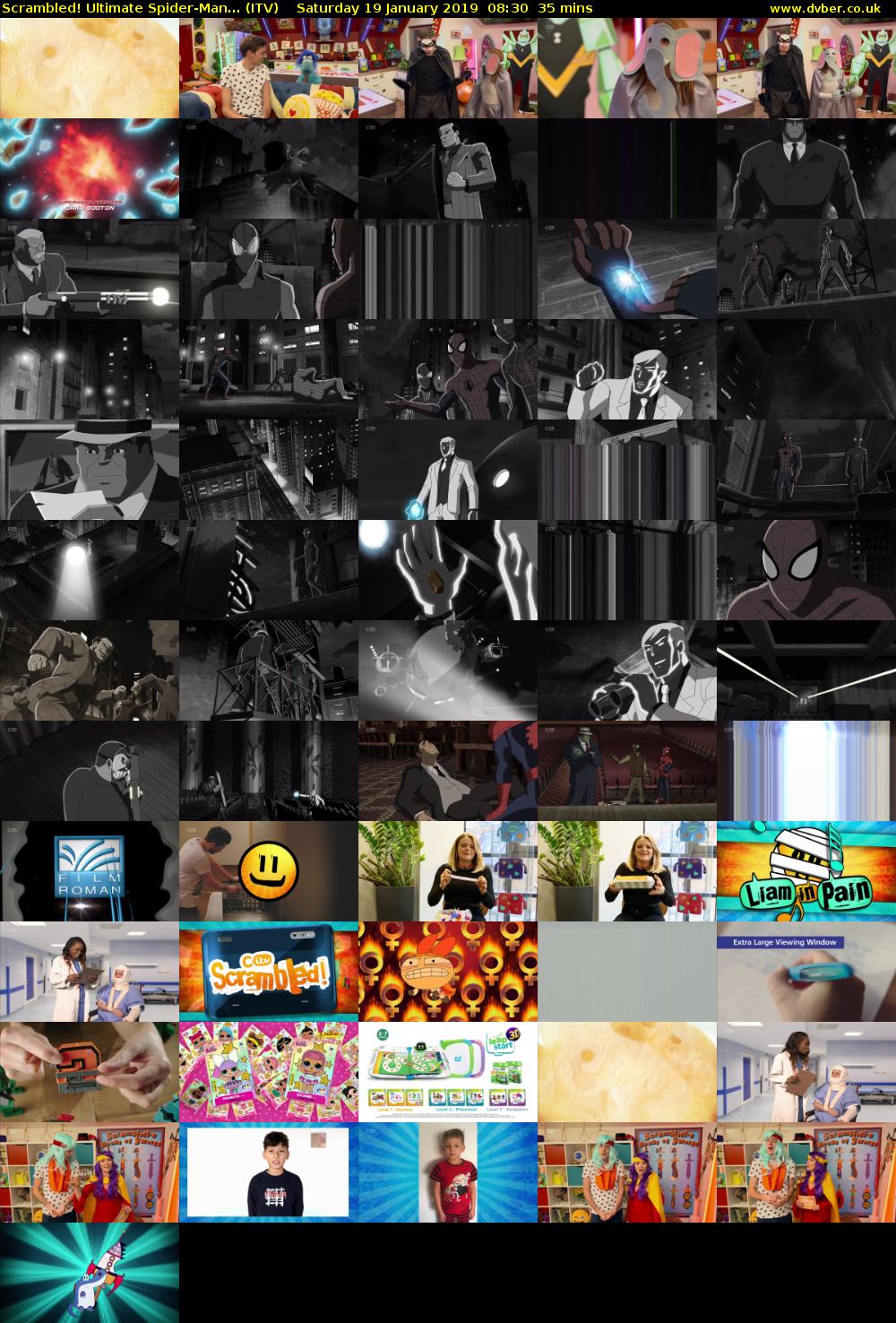 Scrambled! Ultimate Spider-Man... (ITV) Saturday 19 January 2019 08:30 - 09:05