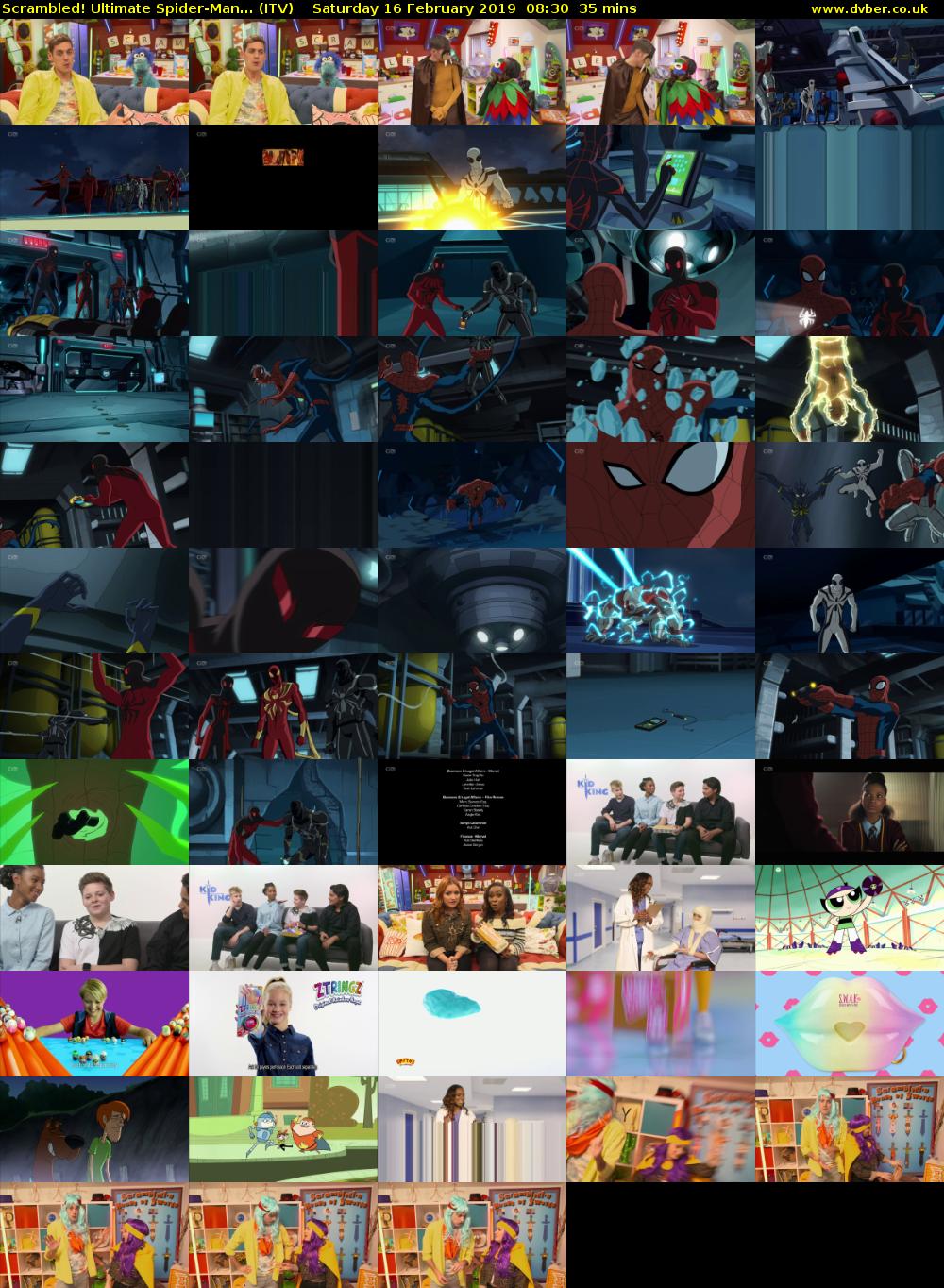 Scrambled! Ultimate Spider-Man... (ITV) Saturday 16 February 2019 08:30 - 09:05
