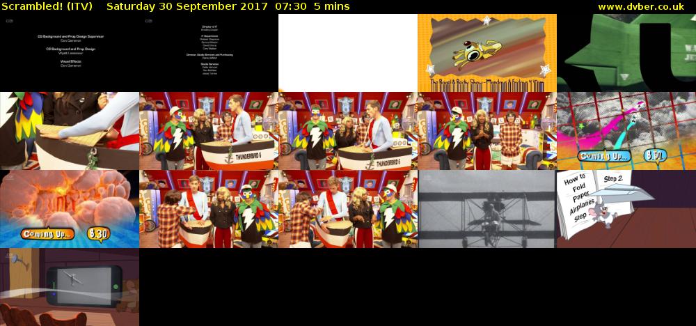 Scrambled! (ITV) Saturday 30 September 2017 07:30 - 07:35