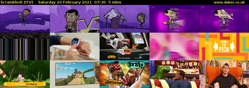 Scrambled! (ITV) Saturday 20 February 2021 07:30 - 07:35