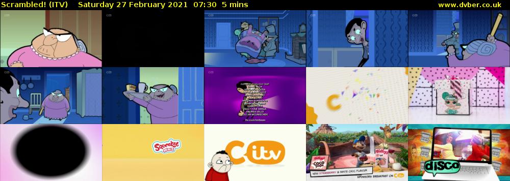 Scrambled! (ITV) Saturday 27 February 2021 07:30 - 07:35
