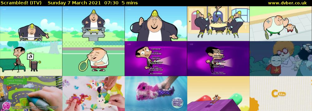 Scrambled! (ITV) Sunday 7 March 2021 07:30 - 07:35