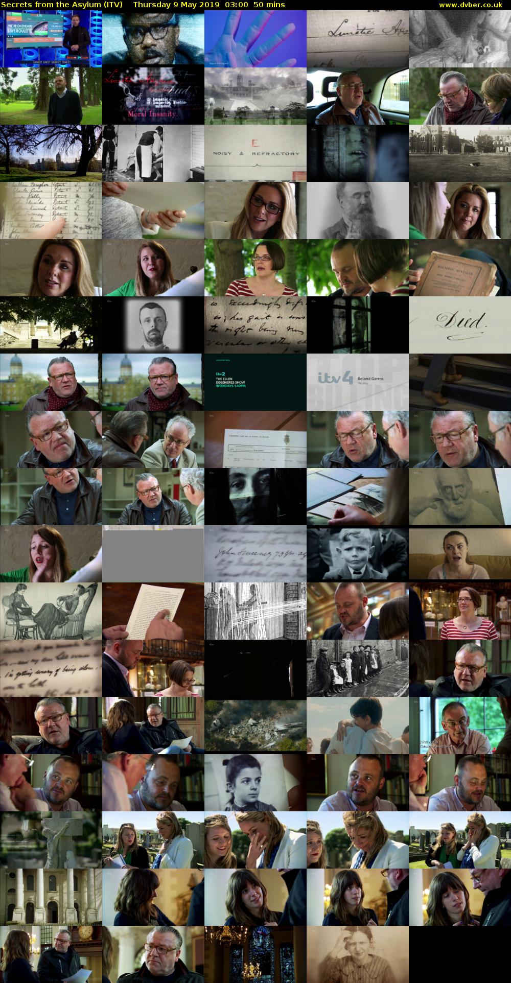 Secrets from the Asylum (ITV) Thursday 9 May 2019 03:00 - 03:50