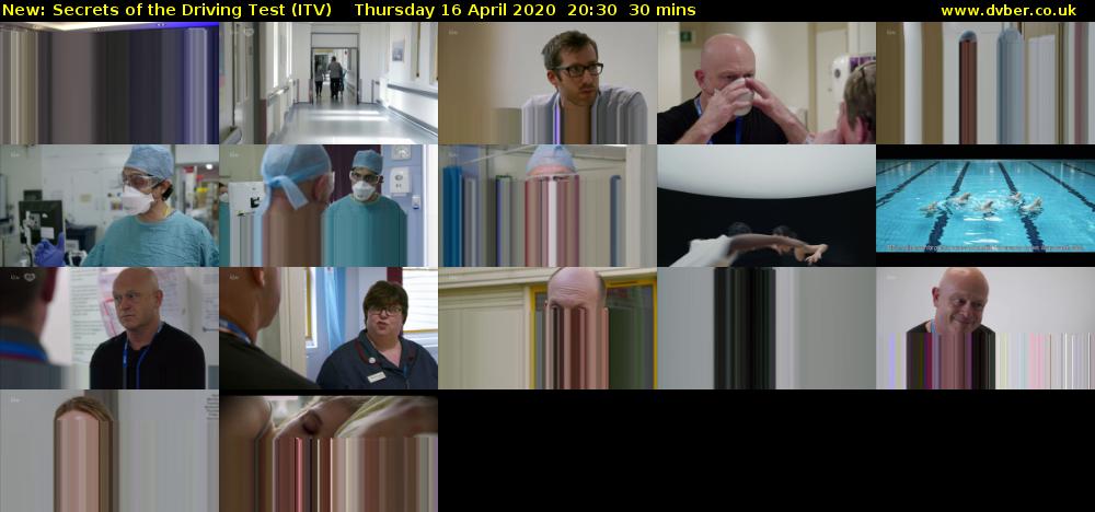 Secrets of the Driving Test (ITV) Thursday 16 April 2020 20:30 - 21:00