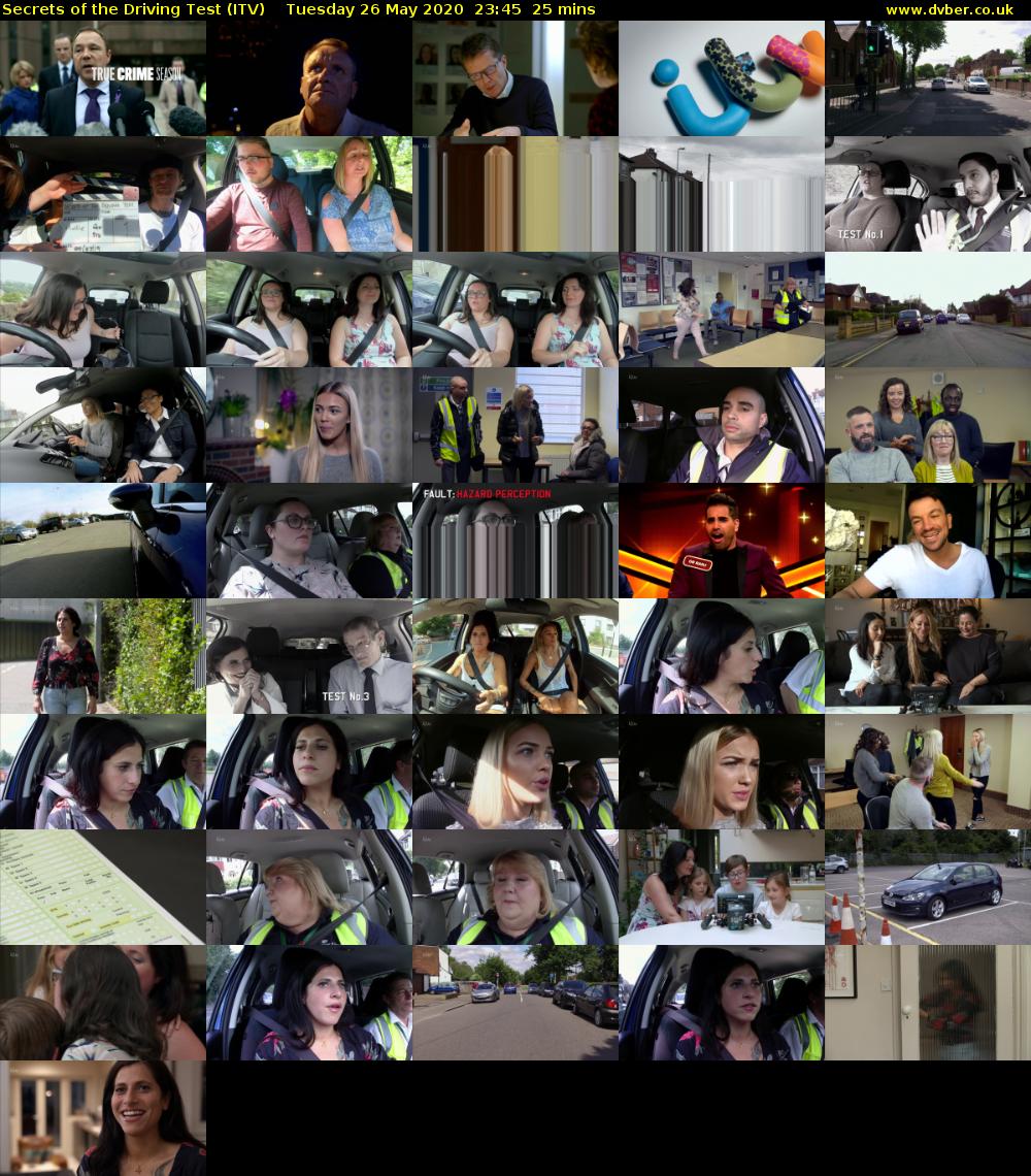 Secrets of the Driving Test (ITV) Tuesday 26 May 2020 23:45 - 00:10