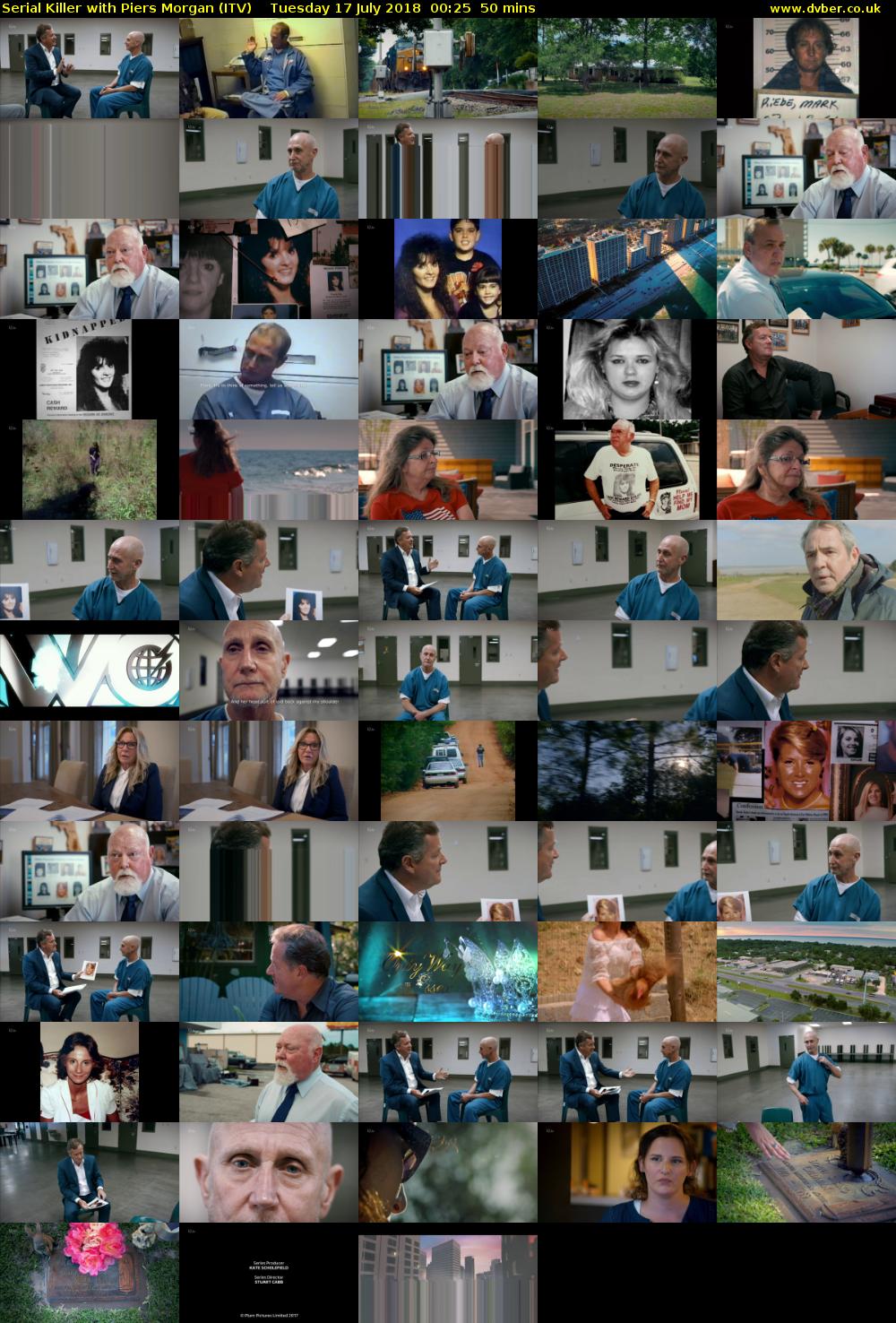 Serial Killer with Piers Morgan (ITV) Tuesday 17 July 2018 00:25 - 01:15
