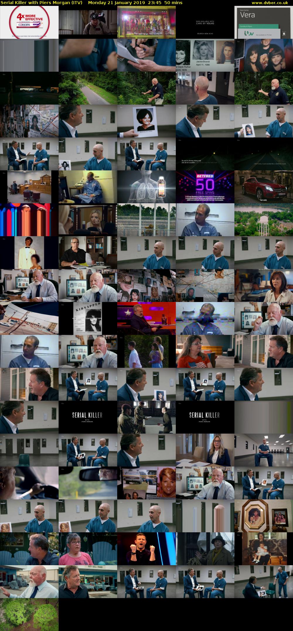 Serial Killer with Piers Morgan (ITV) Monday 21 January 2019 23:45 - 00:35