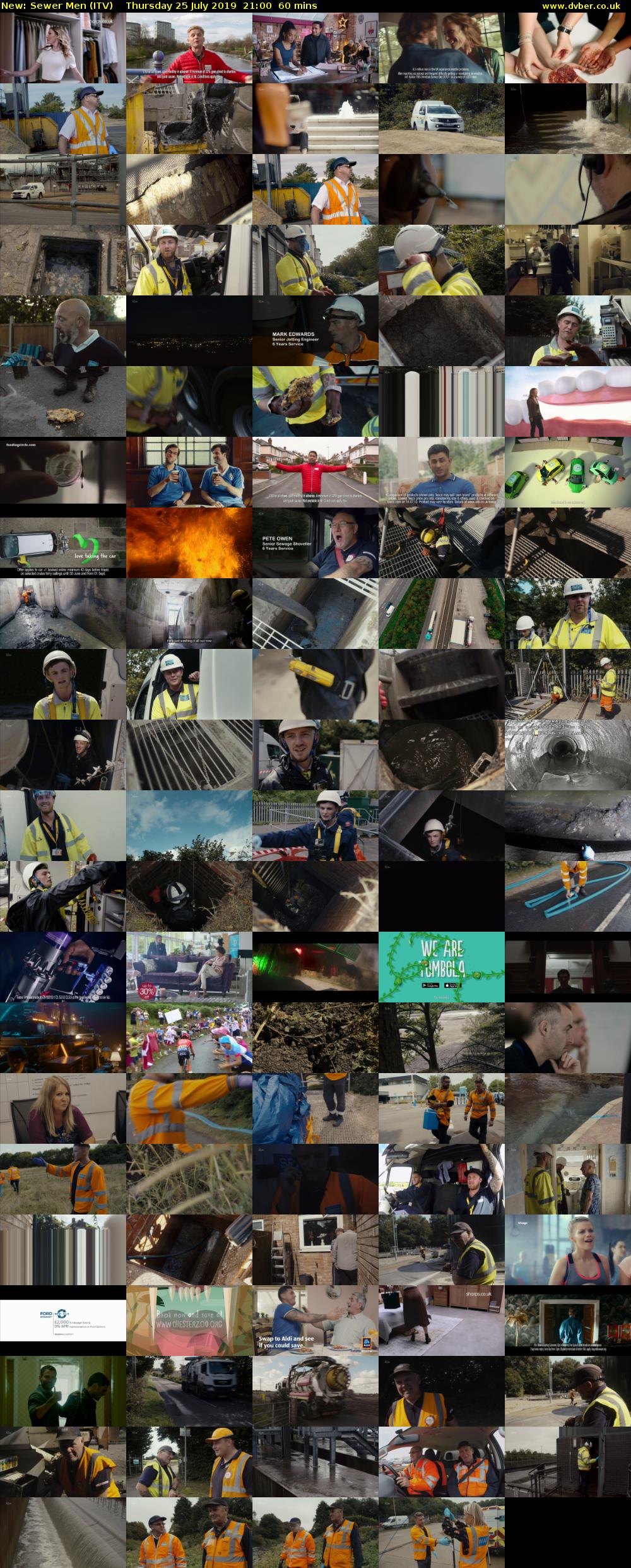 Sewer Men (ITV) Thursday 25 July 2019 21:00 - 22:00