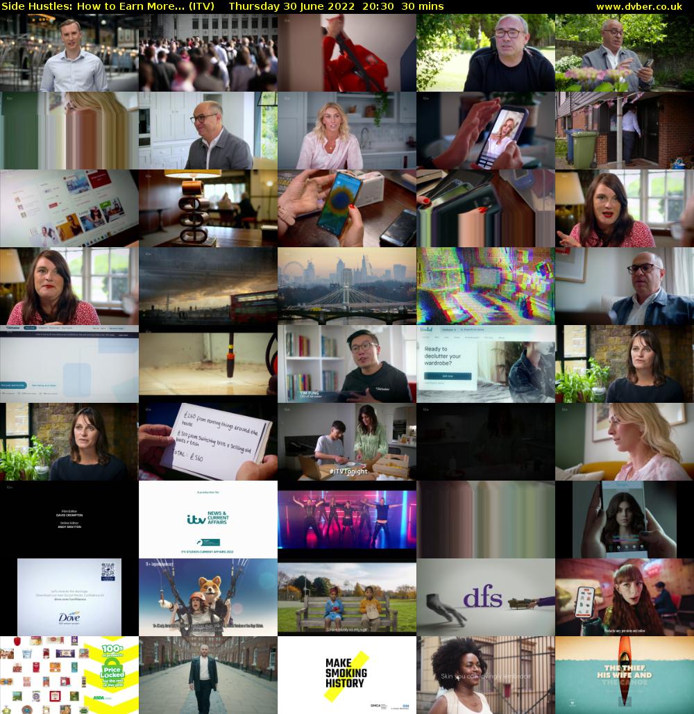 Side Hustles: How to Earn More... (ITV) Thursday 30 June 2022 20:30 - 21:00
