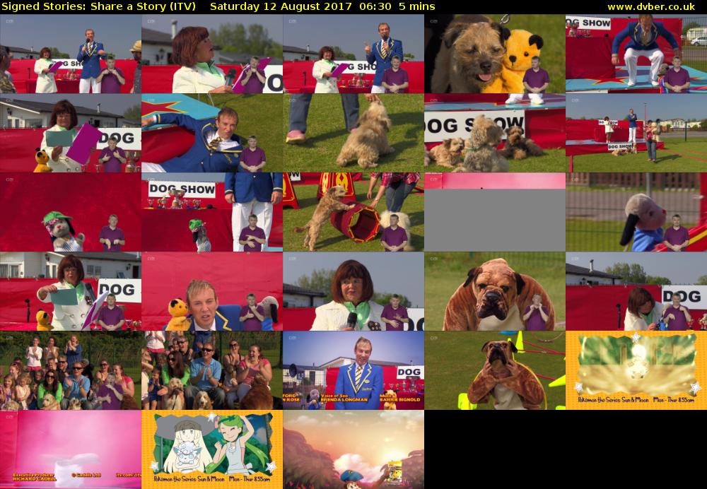 Signed Stories: Share a Story (ITV) Saturday 12 August 2017 06:30 - 06:35