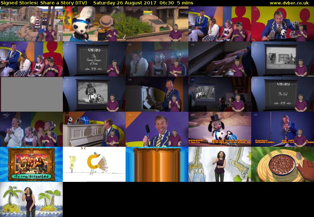 Signed Stories: Share a Story (ITV) Saturday 26 August 2017 06:30 - 06:35