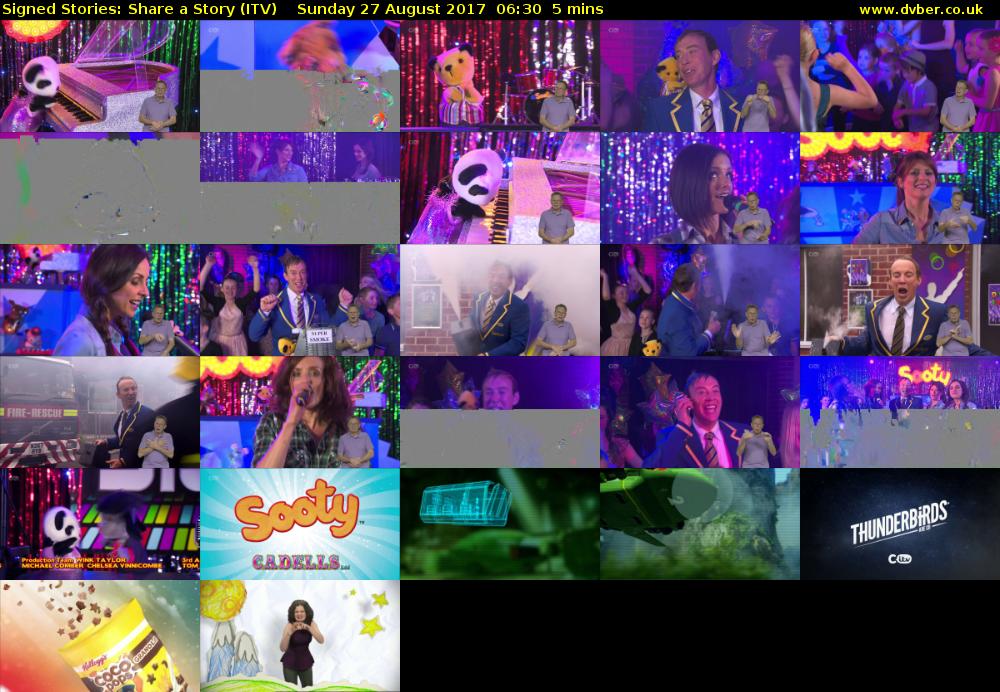 Signed Stories: Share a Story (ITV) Sunday 27 August 2017 06:30 - 06:35
