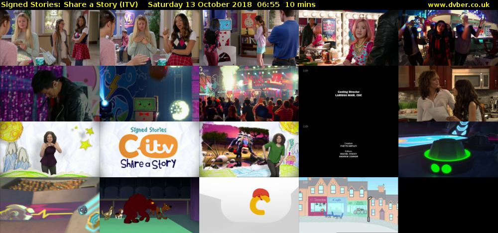 Signed Stories: Share a Story (ITV) Saturday 13 October 2018 06:55 - 07:05