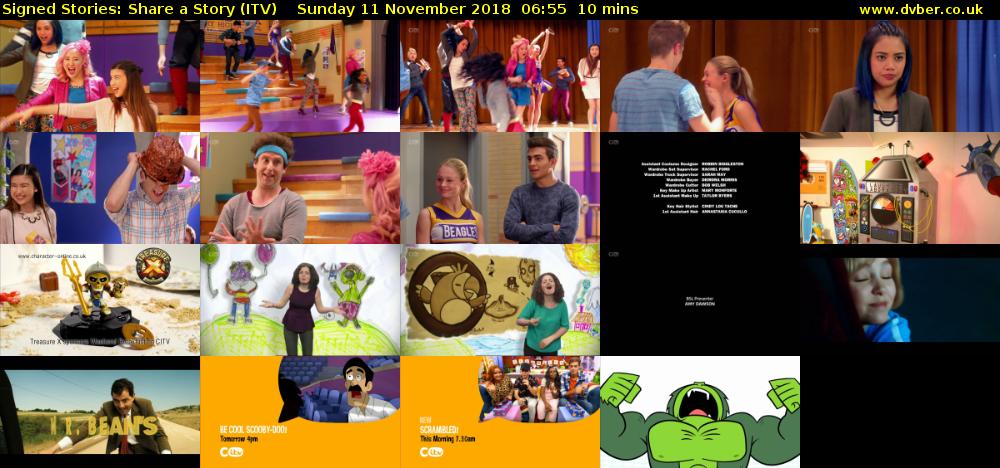 Signed Stories: Share a Story (ITV) Sunday 11 November 2018 06:55 - 07:05