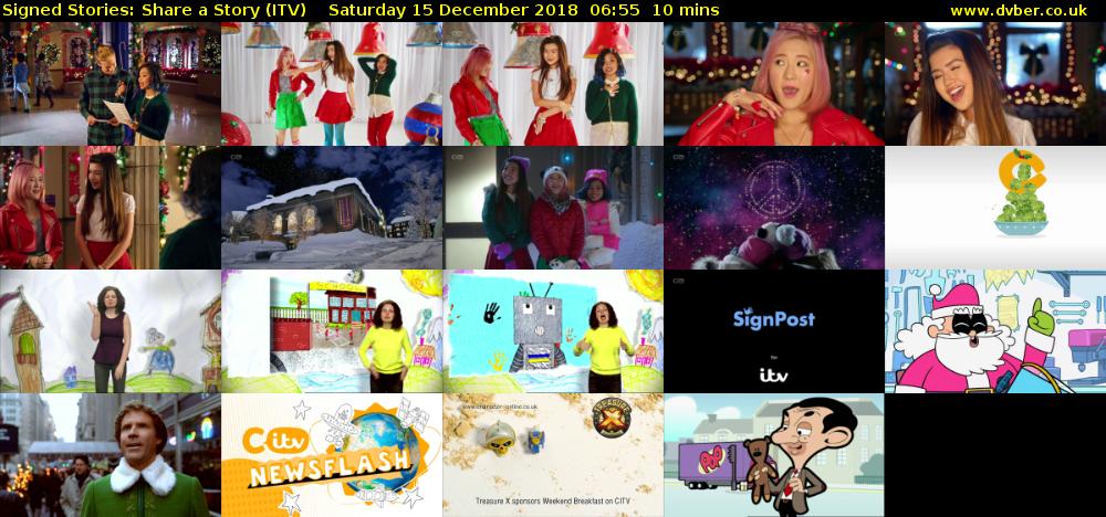 Signed Stories: Share a Story (ITV) Saturday 15 December 2018 06:55 - 07:05