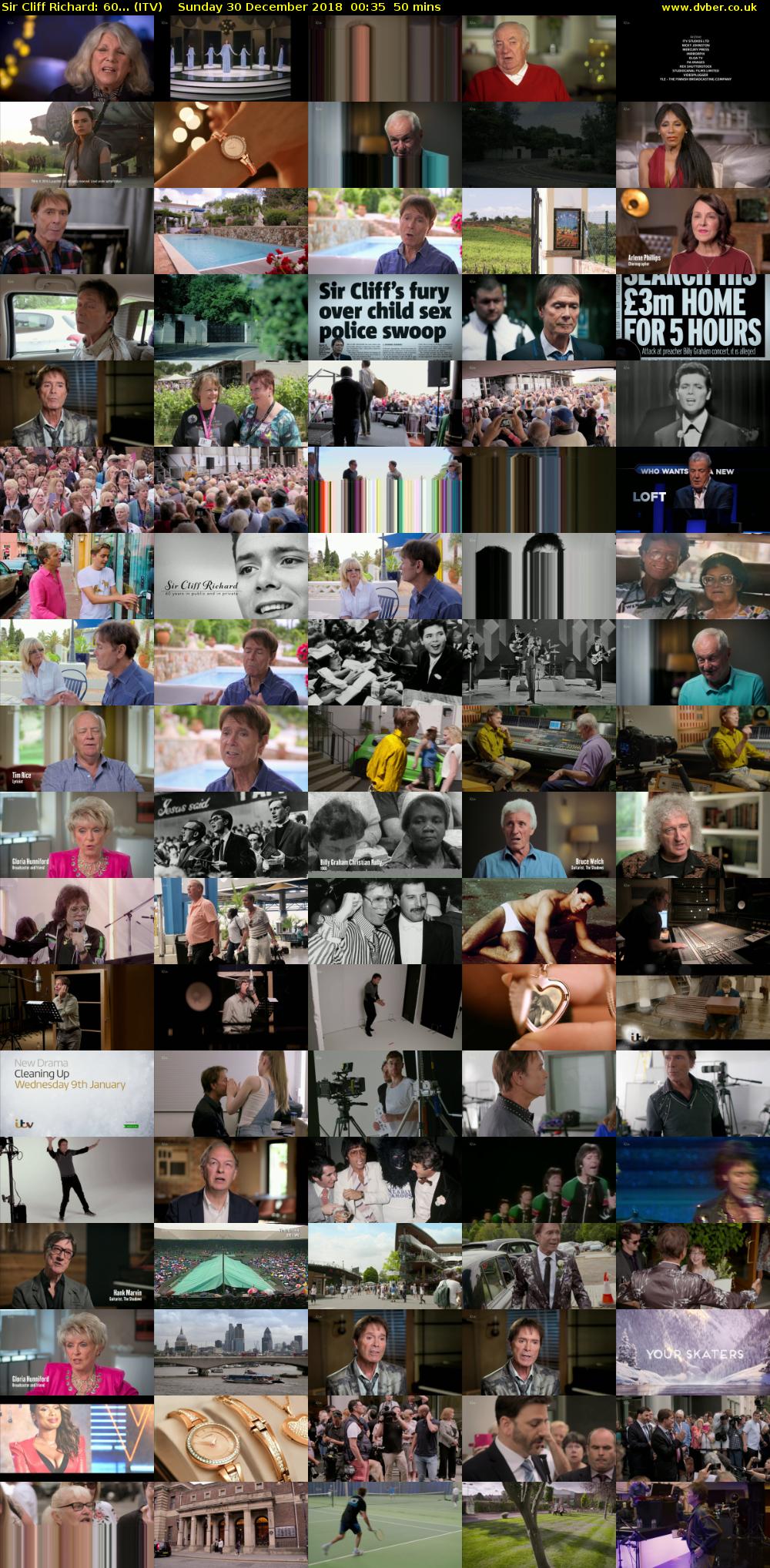 Sir Cliff Richard: 60... (ITV) Sunday 30 December 2018 00:35 - 01:25