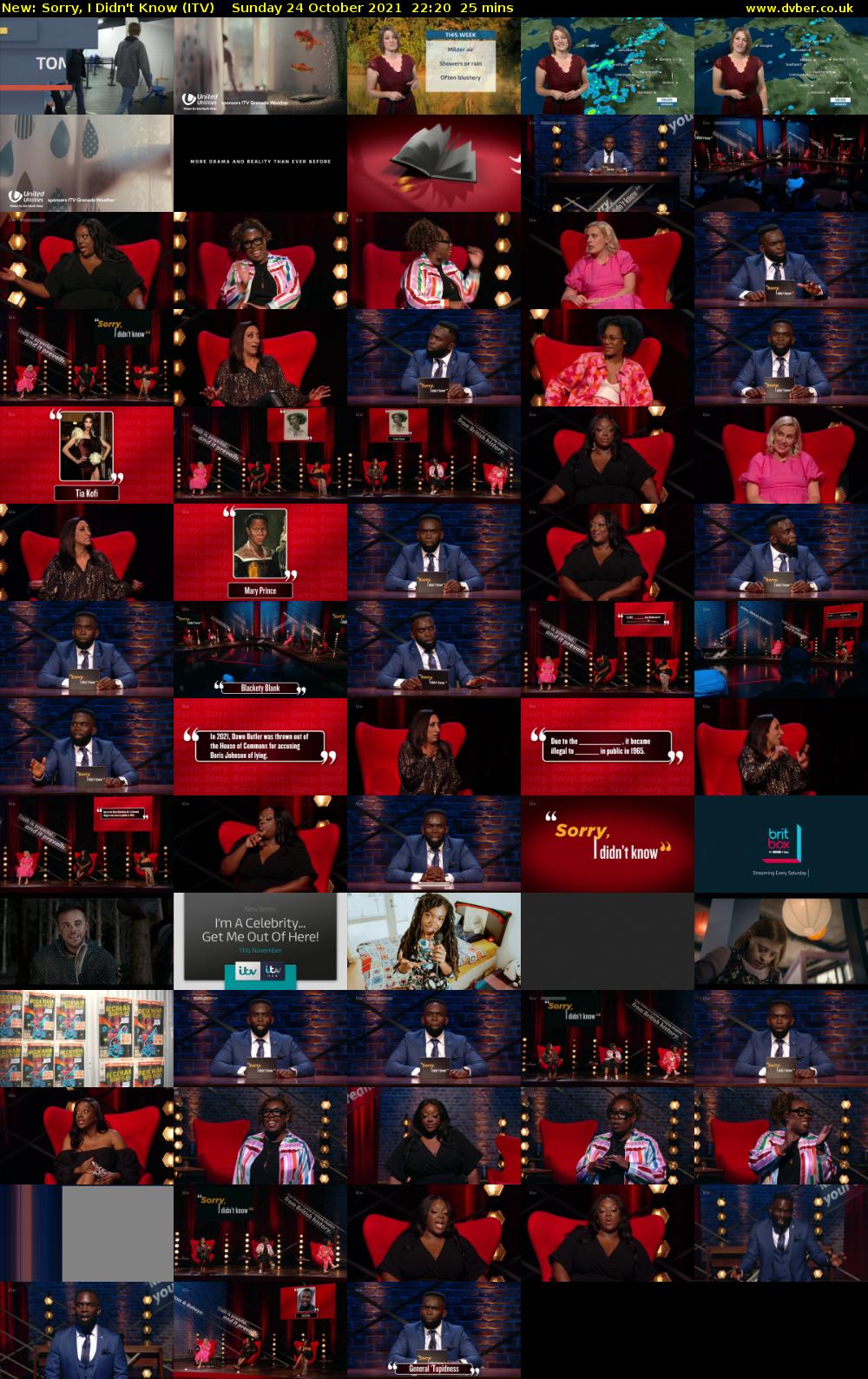 Sorry, I Didn't Know (ITV) Sunday 24 October 2021 22:20 - 22:45