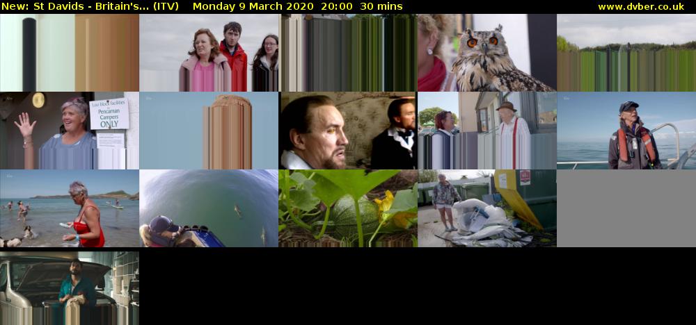 St Davids - Britain's... (ITV) Monday 9 March 2020 20:00 - 20:30