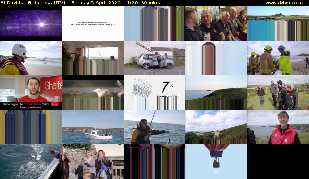 St Davids - Britain's... (ITV) Sunday 5 April 2020 11:20 - 11:50