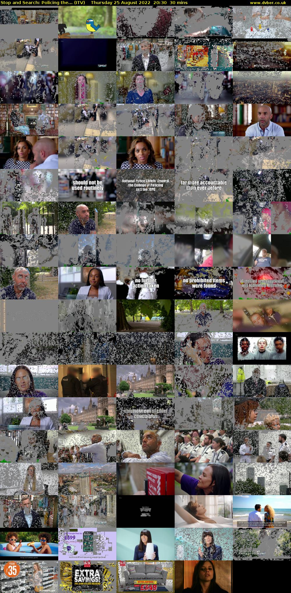 Stop and Search: Policing the... (ITV) Thursday 25 August 2022 20:30 - 21:00