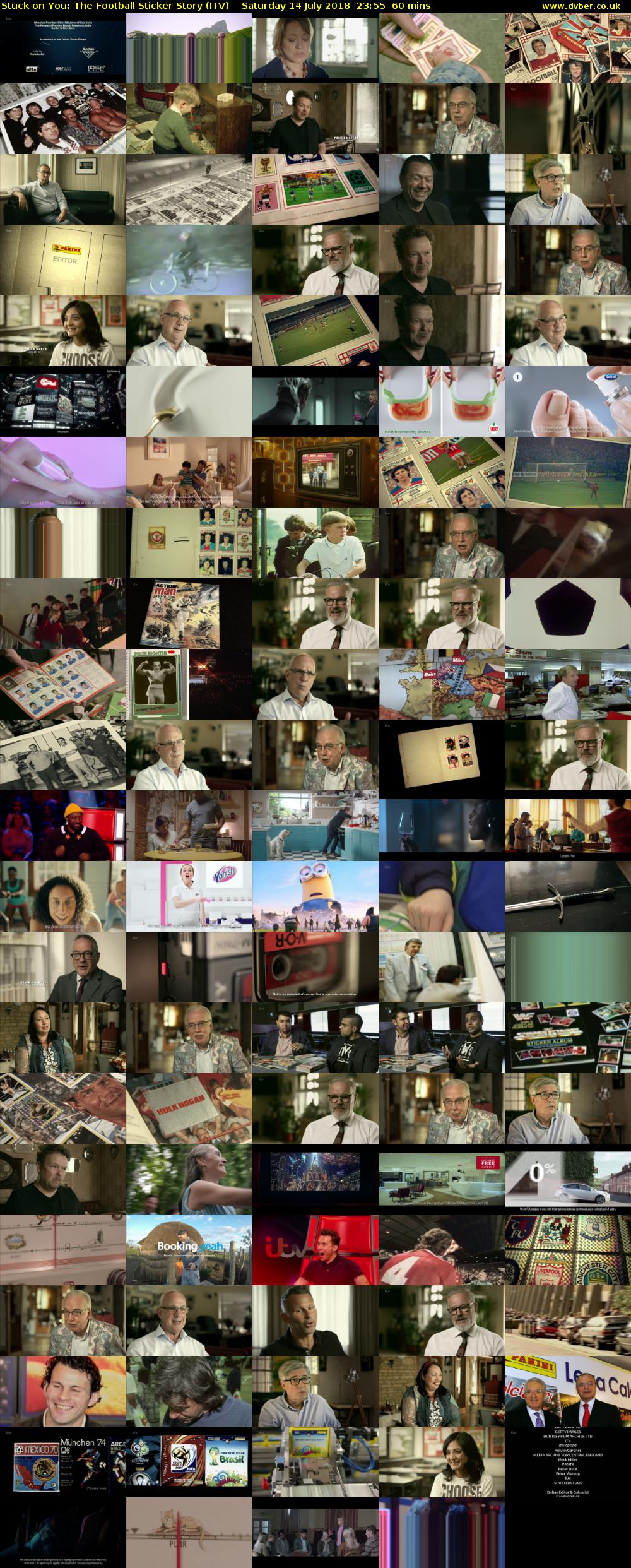 Stuck on You: The Football Sticker Story (ITV) Saturday 14 July 2018 23:55 - 00:55