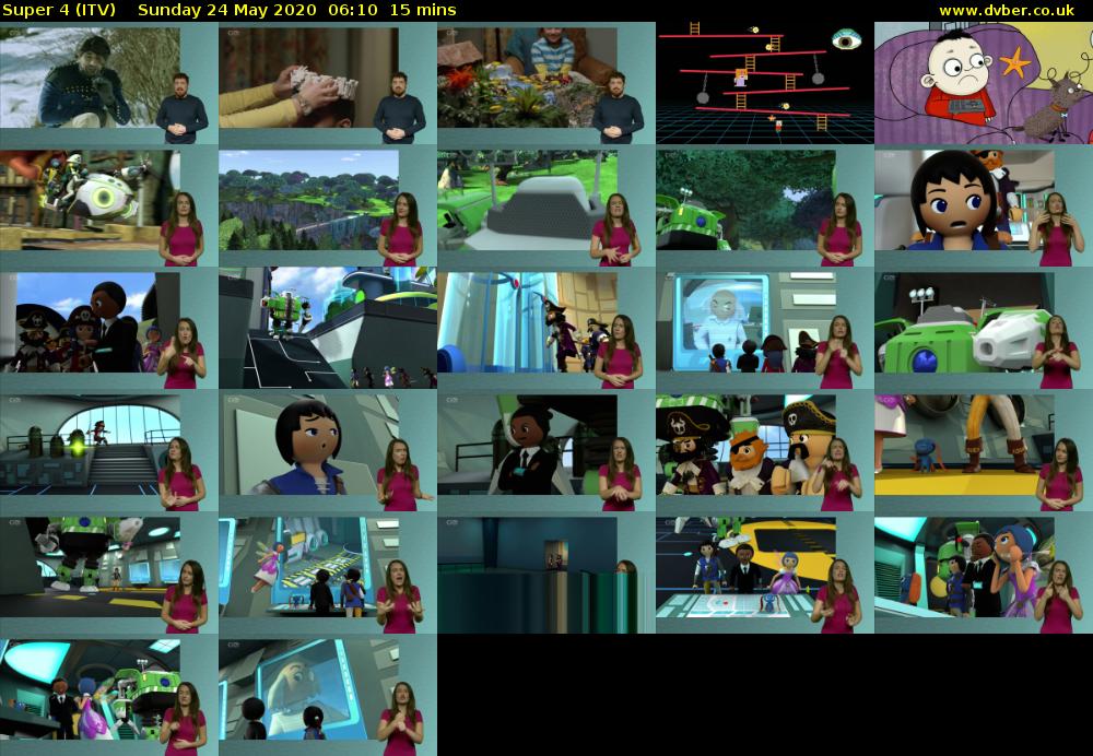 Super 4 (ITV) Sunday 24 May 2020 06:10 - 06:25