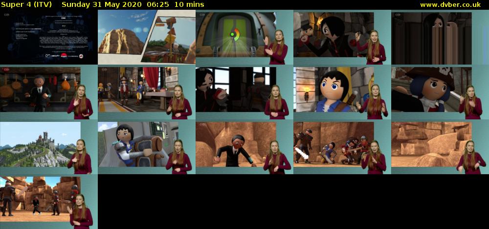Super 4 (ITV) Sunday 31 May 2020 06:25 - 06:35