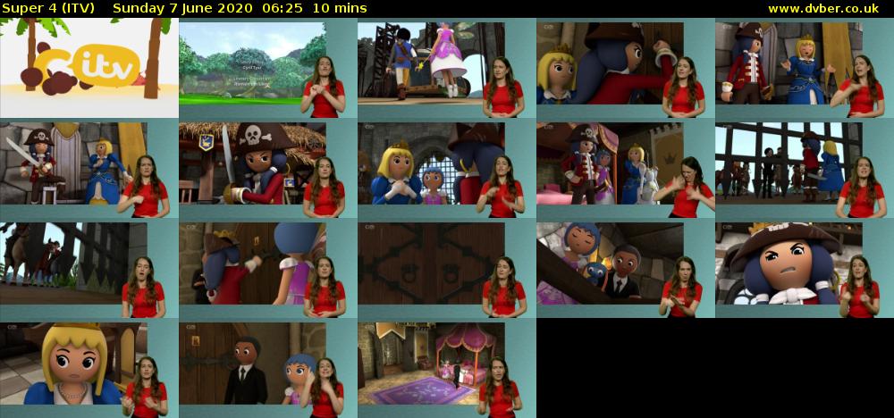 Super 4 (ITV) Sunday 7 June 2020 06:25 - 06:35