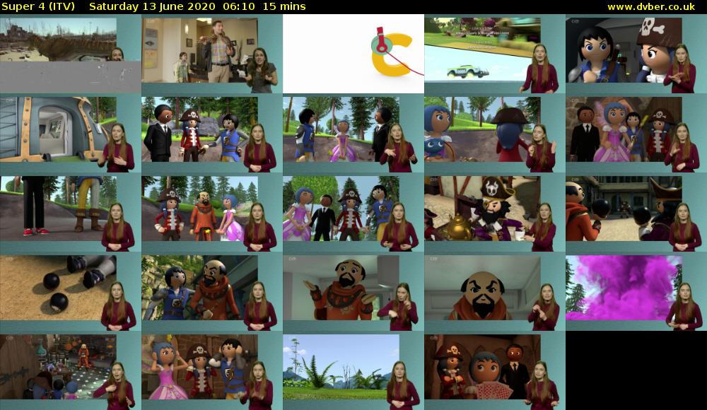 Super 4 (ITV) Saturday 13 June 2020 06:10 - 06:25
