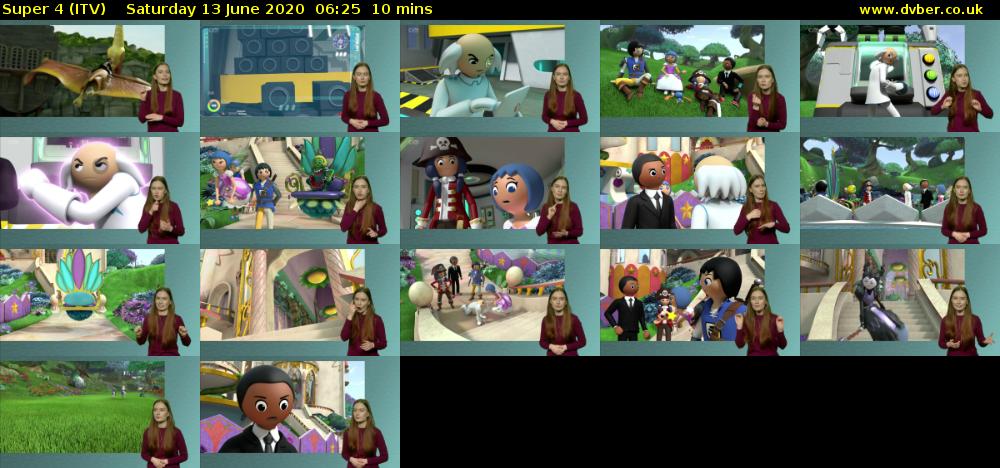 Super 4 (ITV) Saturday 13 June 2020 06:25 - 06:35