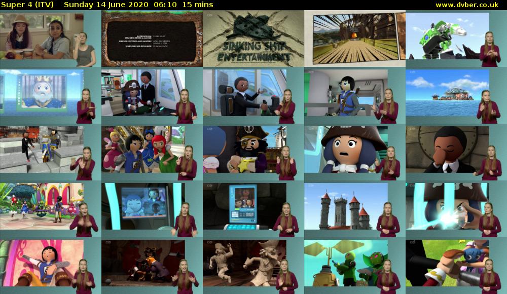 Super 4 (ITV) Sunday 14 June 2020 06:10 - 06:25