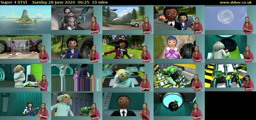 Super 4 (ITV) Sunday 28 June 2020 06:25 - 06:35