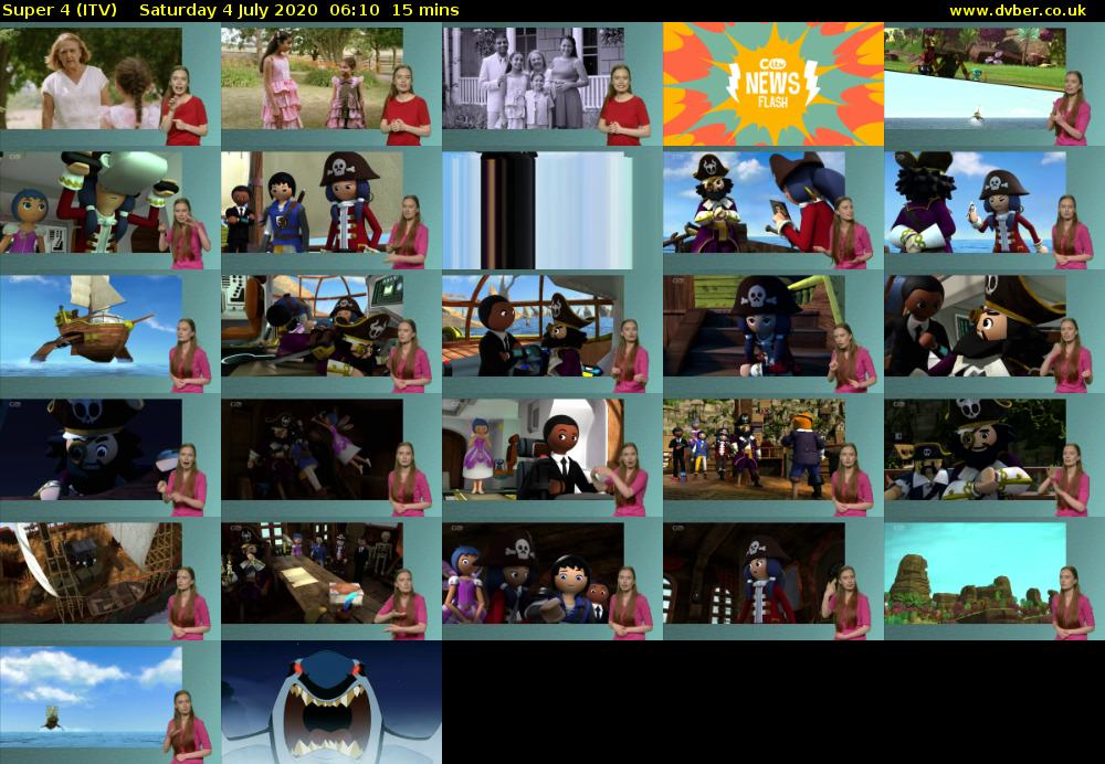 Super 4 (ITV) Saturday 4 July 2020 06:10 - 06:25