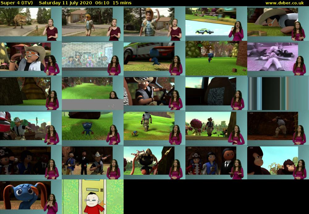 Super 4 (ITV) Saturday 11 July 2020 06:10 - 06:25
