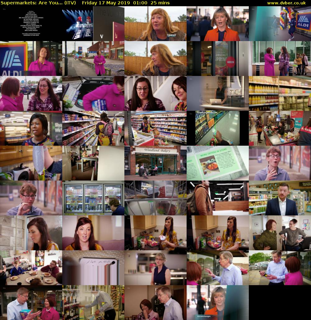 Supermarkets: Are You... (ITV) Friday 17 May 2019 01:00 - 01:25