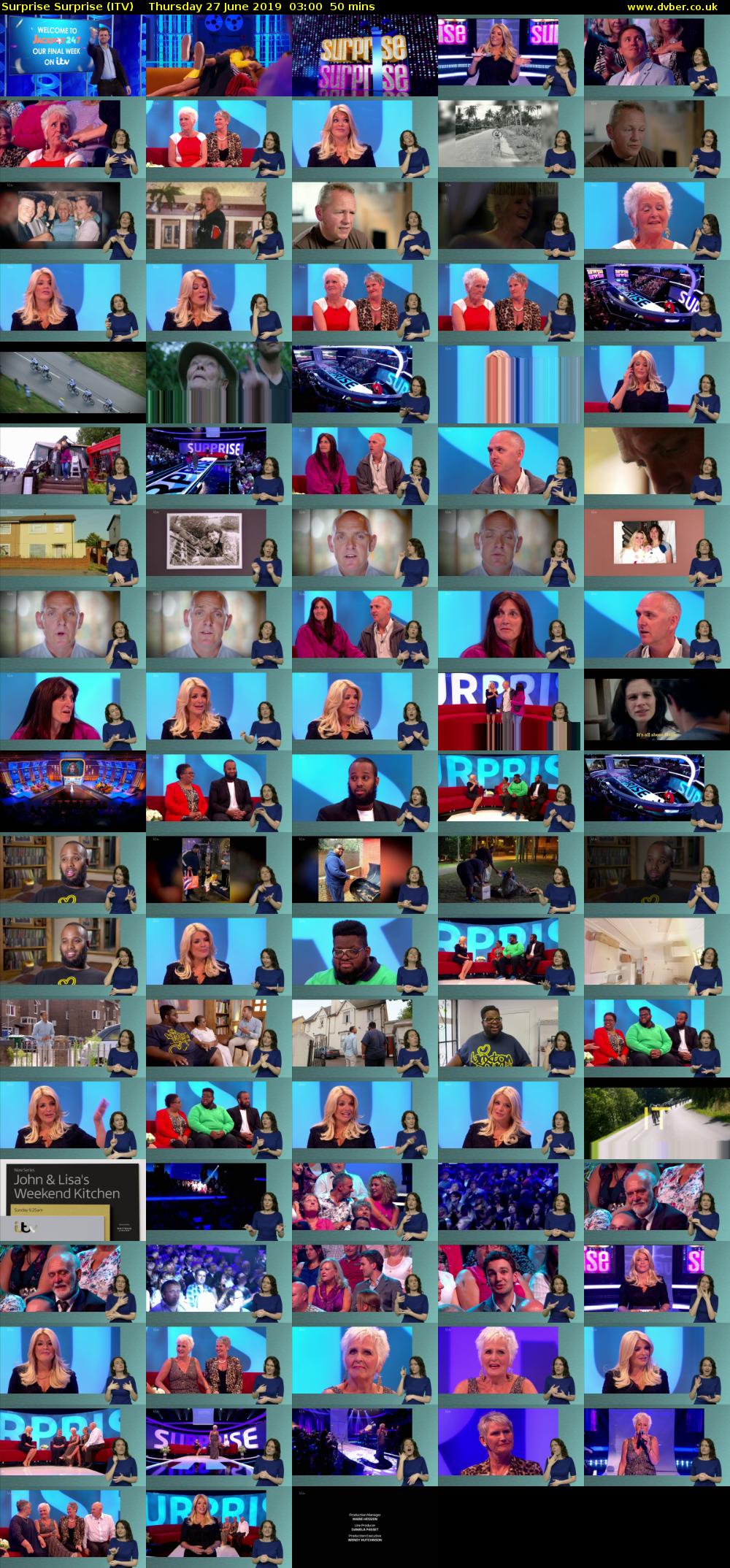 Surprise Surprise (ITV) Thursday 27 June 2019 03:00 - 03:50