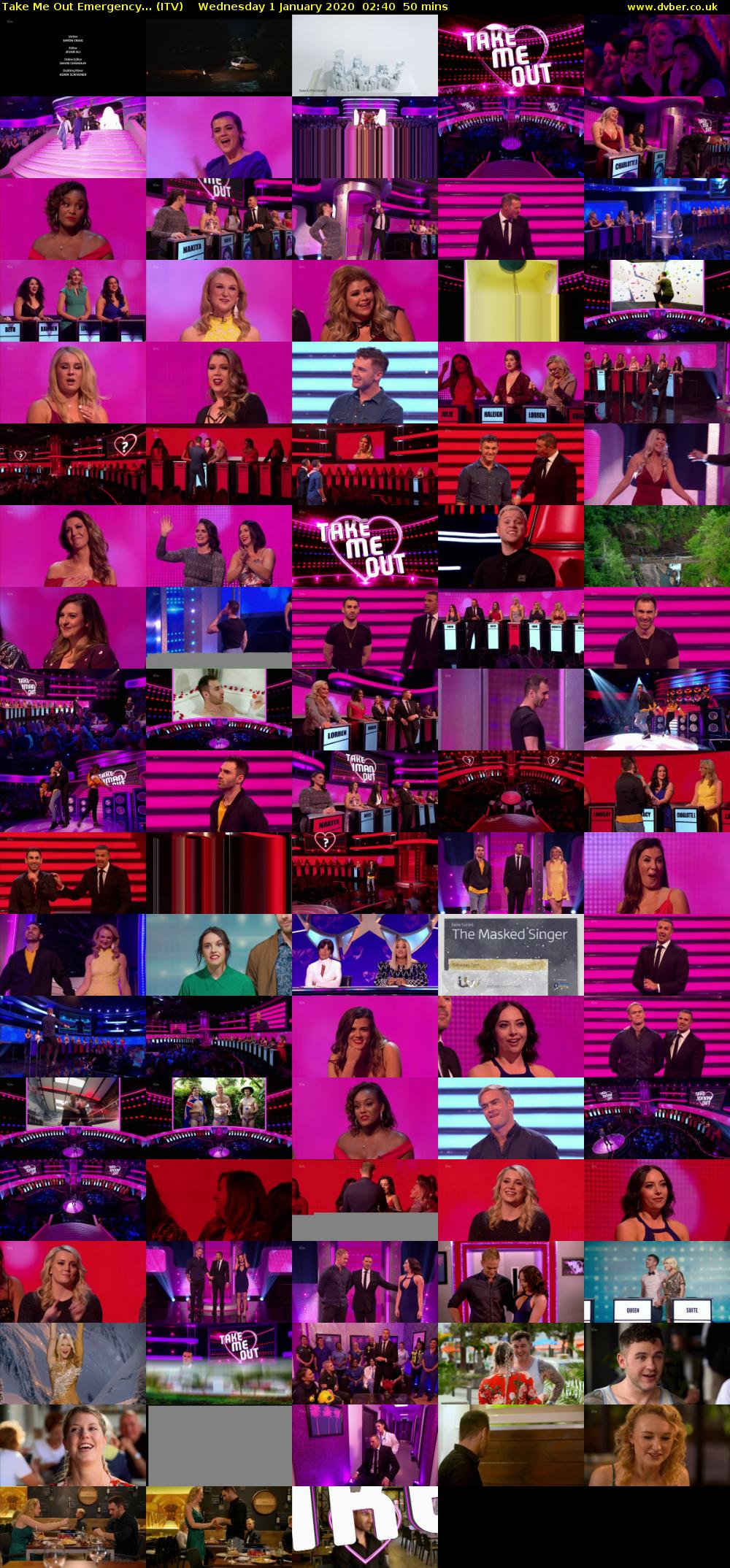 Take Me Out Emergency... (ITV) Wednesday 1 January 2020 02:40 - 03:30