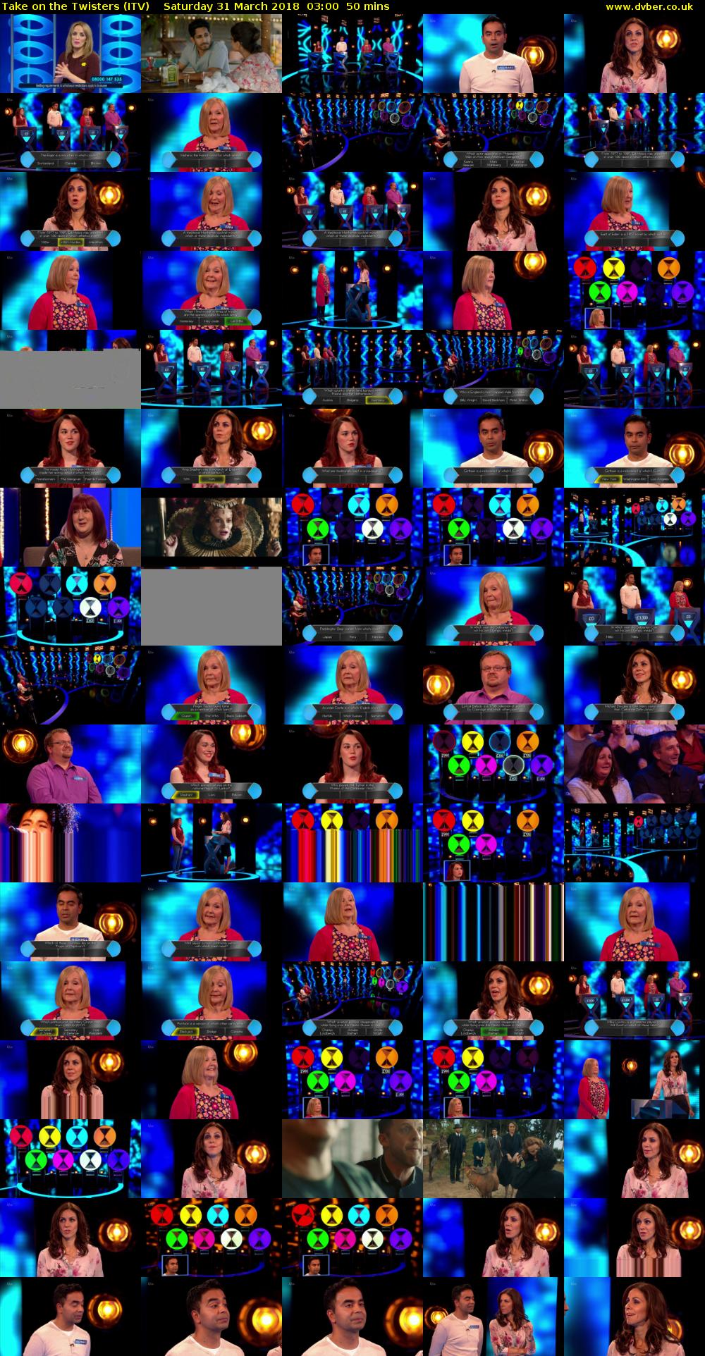 Take on the Twisters (ITV) Saturday 31 March 2018 03:00 - 03:50