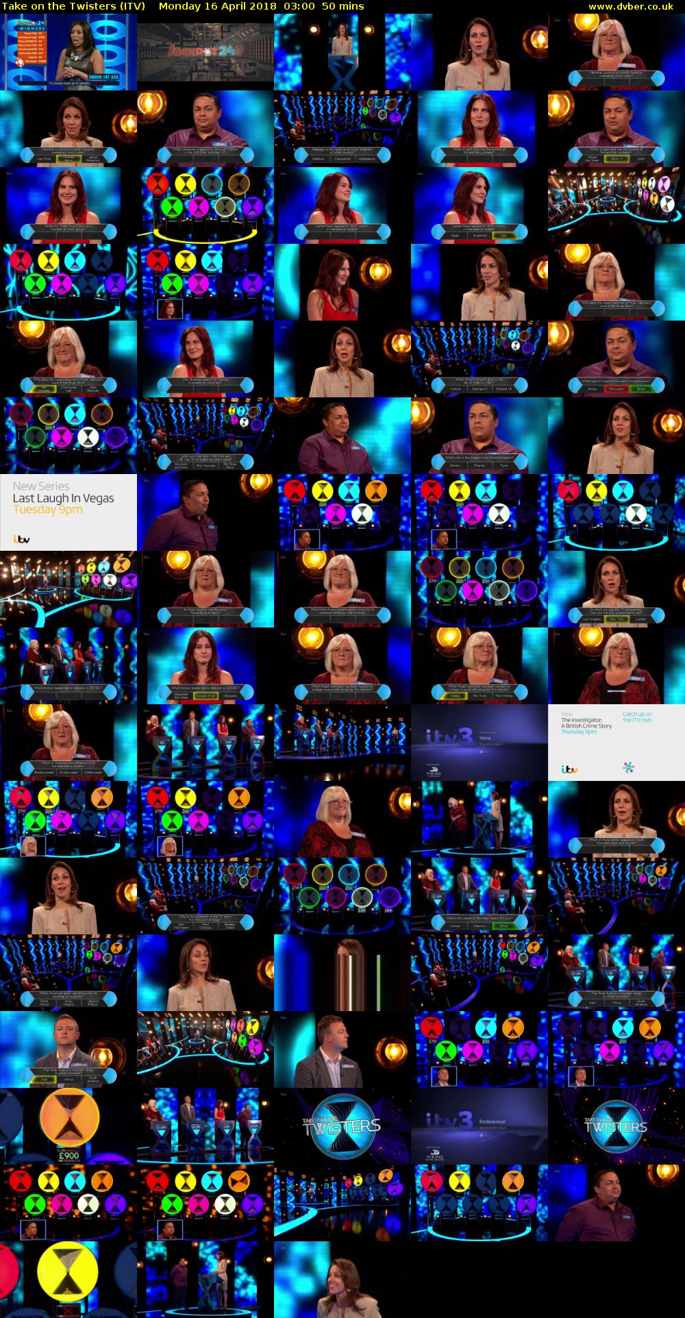 Take on the Twisters (ITV) Monday 16 April 2018 03:00 - 03:50