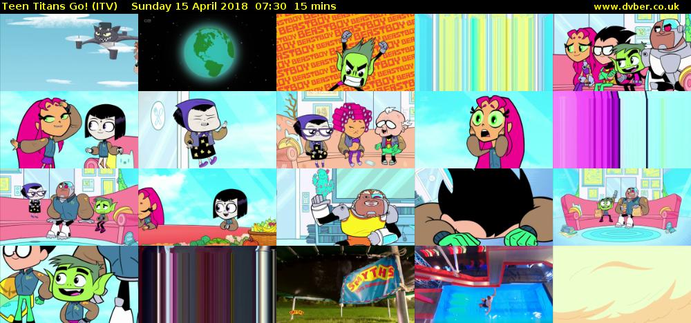 Teen Titans Go! (ITV) Sunday 15 April 2018 07:30 - 07:45