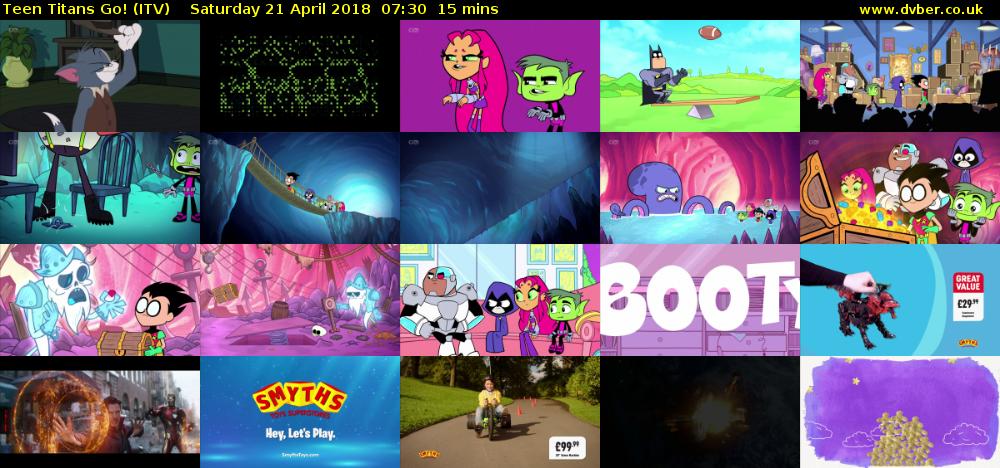 Teen Titans Go! (ITV) Saturday 21 April 2018 07:30 - 07:45