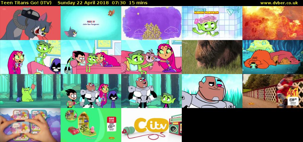 Teen Titans Go! (ITV) Sunday 22 April 2018 07:30 - 07:45