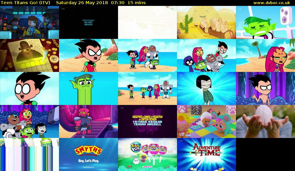 Teen Titans Go! (ITV) Saturday 26 May 2018 07:30 - 07:45