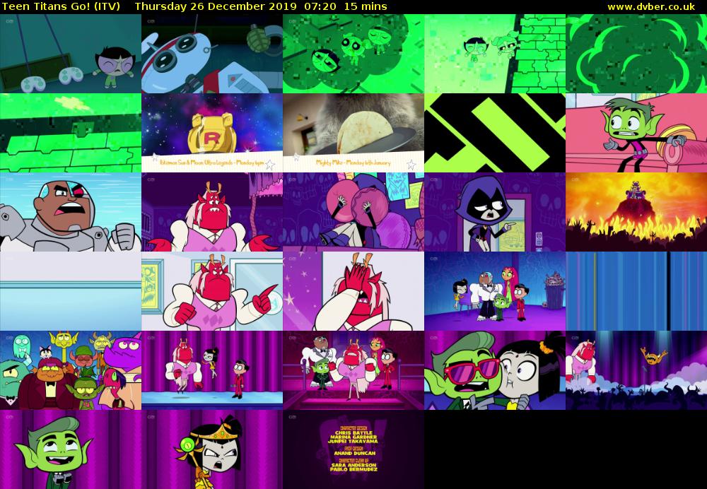 Teen Titans Go! (ITV) Thursday 26 December 2019 07:20 - 07:35