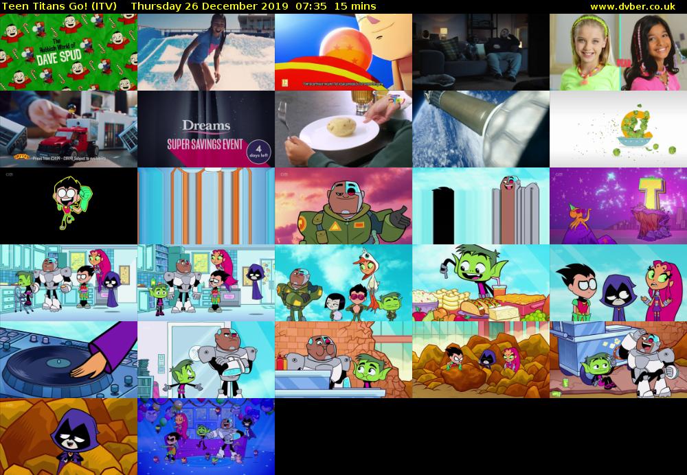 Teen Titans Go! (ITV) Thursday 26 December 2019 07:35 - 07:50