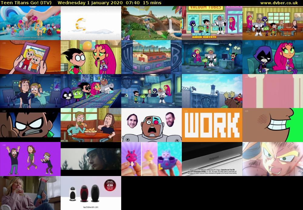 Teen Titans Go! (ITV) Wednesday 1 January 2020 07:40 - 07:55