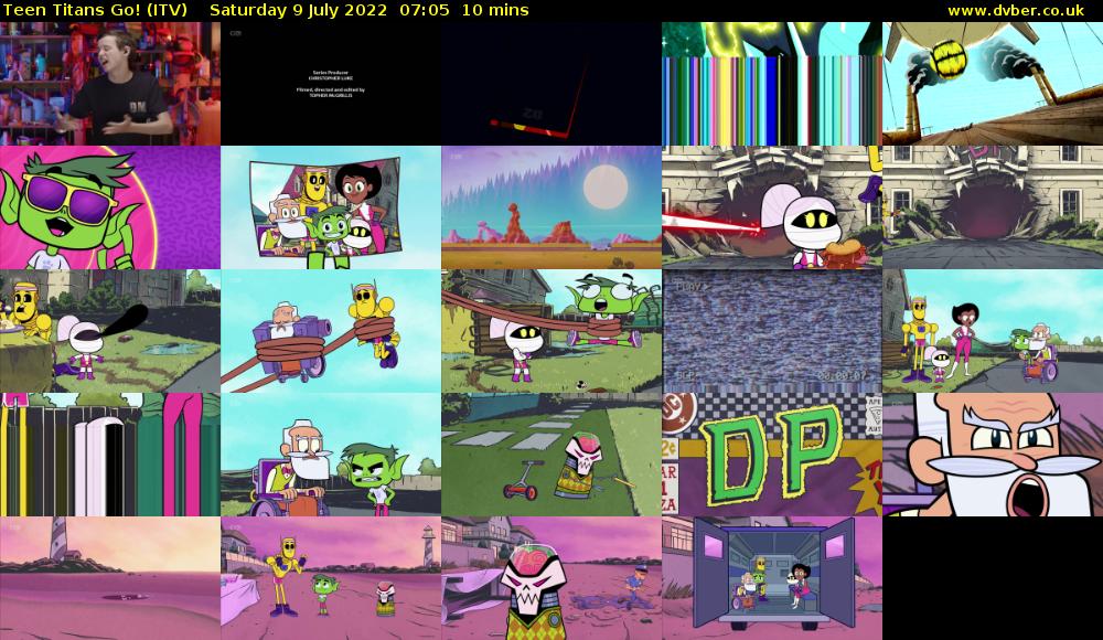 Teen Titans Go! (ITV) Saturday 9 July 2022 07:05 - 07:15