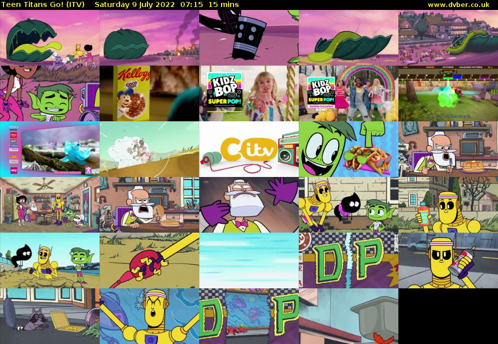Teen Titans Go! (ITV) Saturday 9 July 2022 07:15 - 07:30