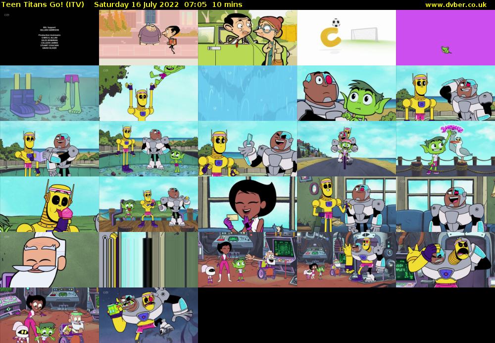 Teen Titans Go! (ITV) Saturday 16 July 2022 07:05 - 07:15